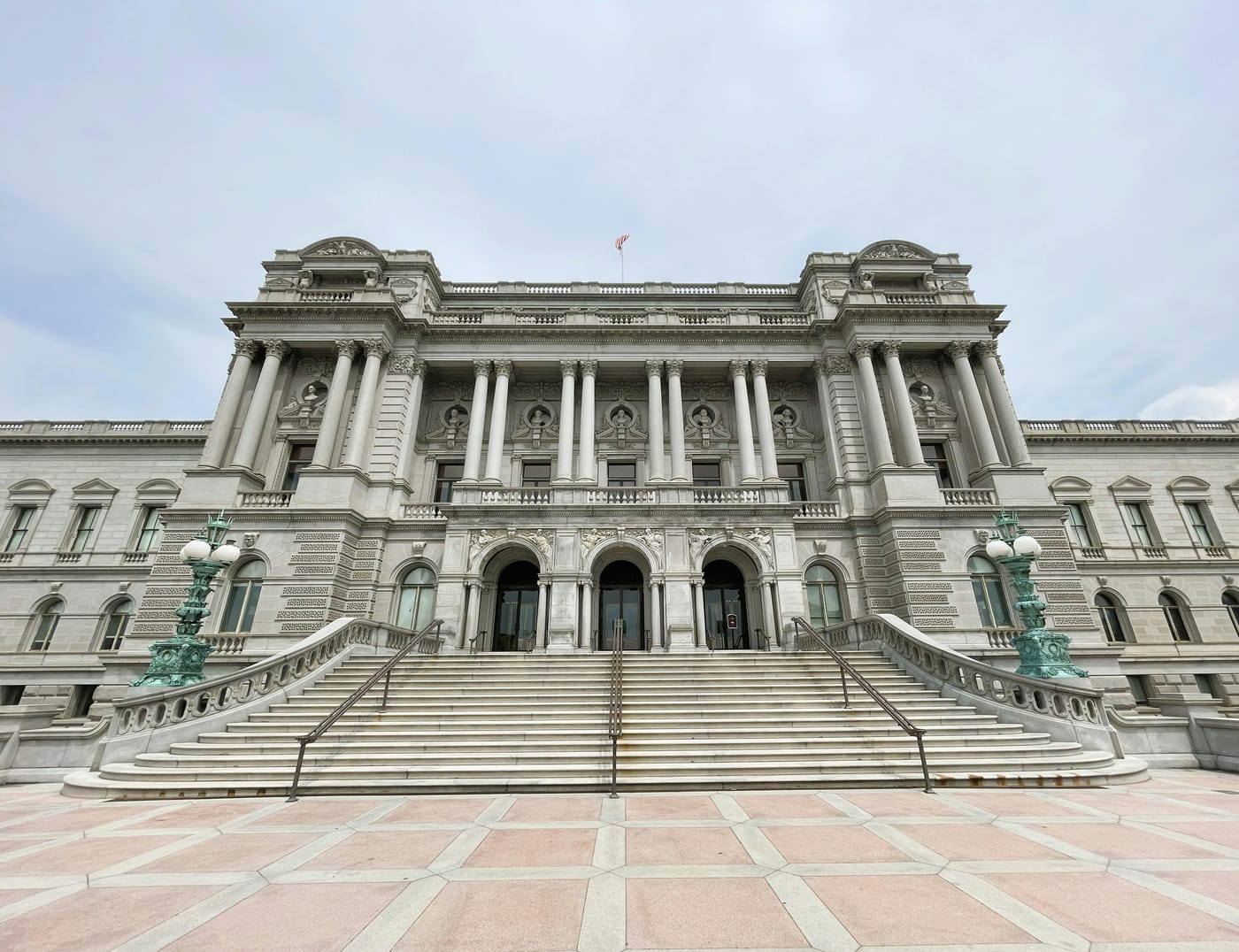 Classical stone building with columns and broad entrance steps