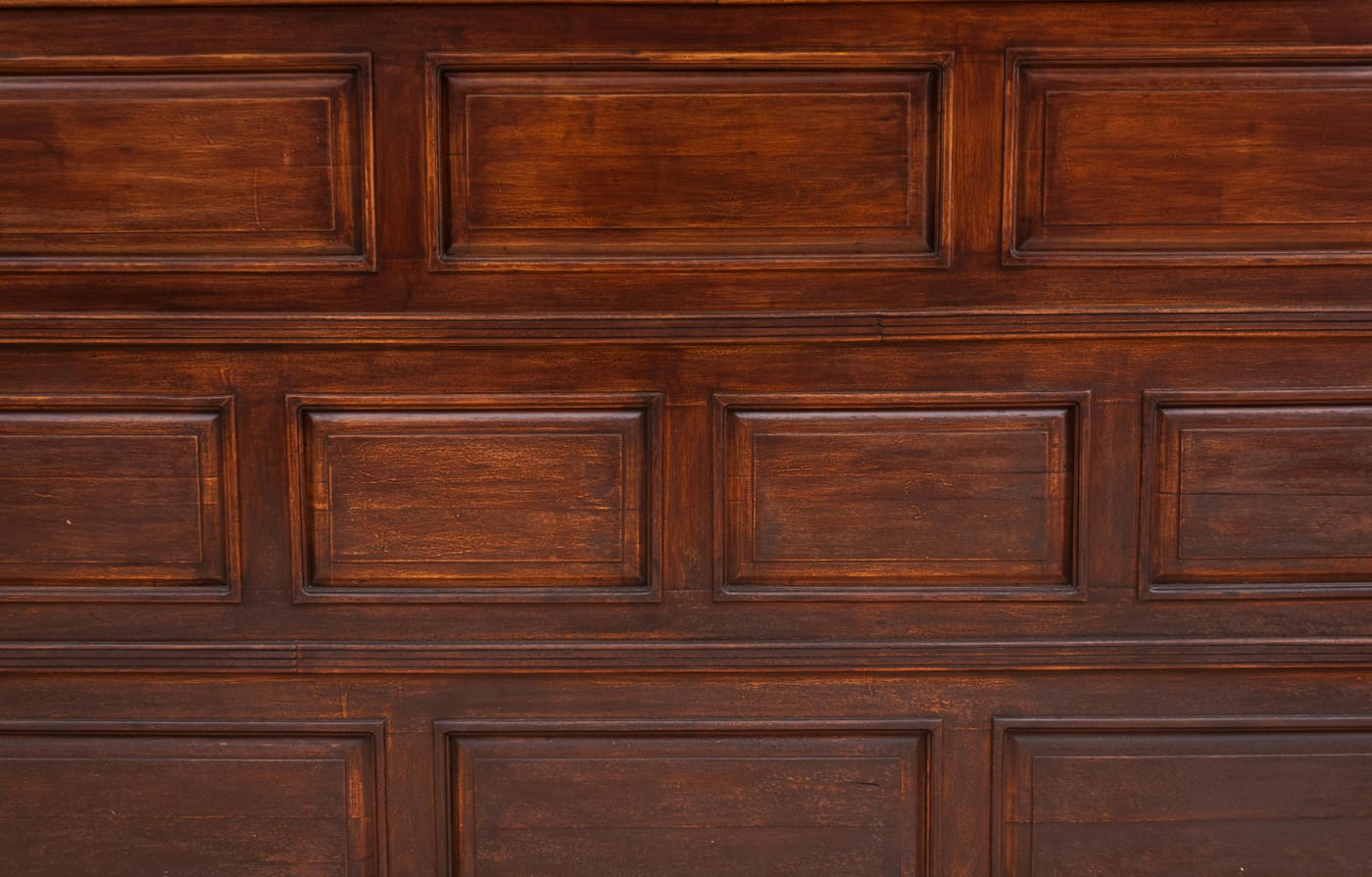 Richly finished wooden door panels