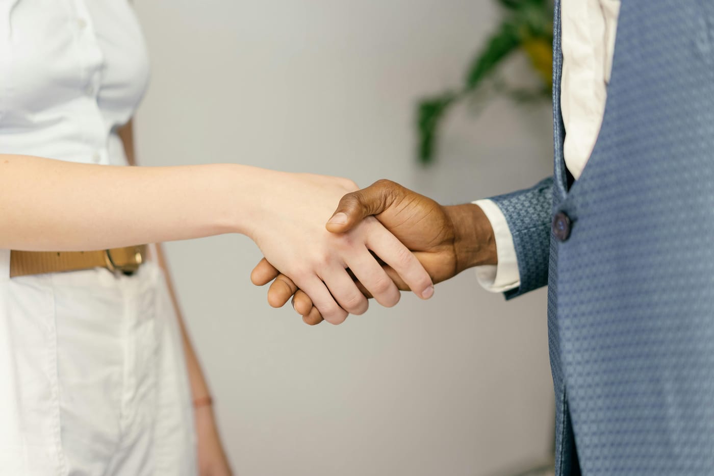 Two people shaking hands