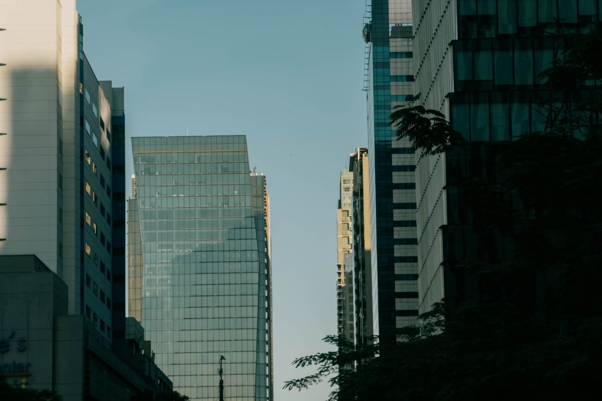 Downtown office buildings against the skyline