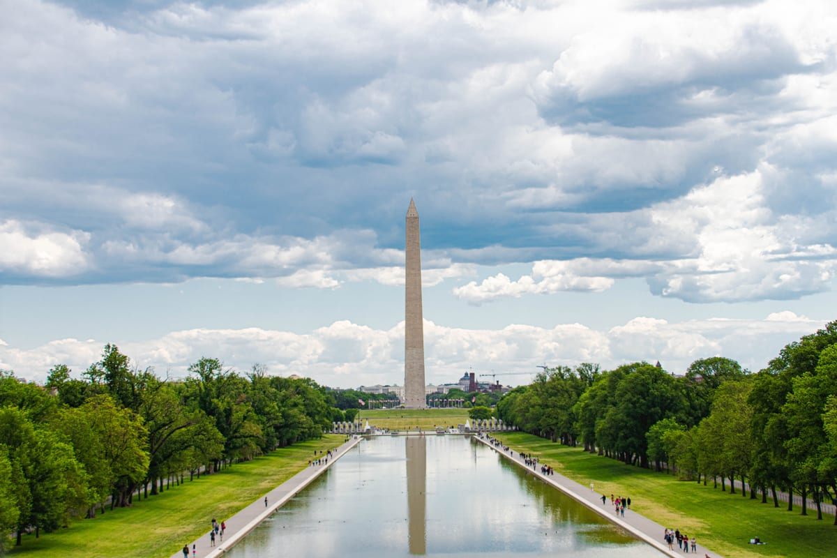 The Washington Monument on the National Mall in Washington DC