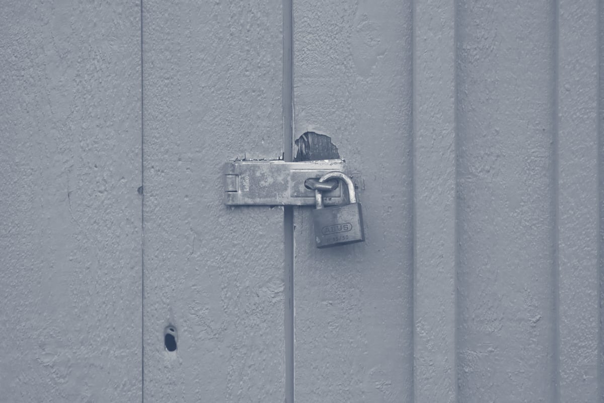 Close-up of door lock mechanism and cylinder on residential door